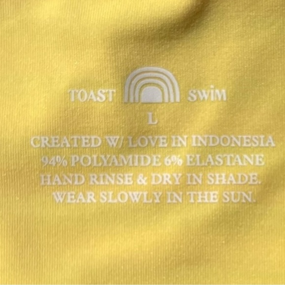 🌻NEW w.tag Free People x Toast Tunnel Rib Bikini Bottom in Rainbow Print Size L - Picture 7 of 13